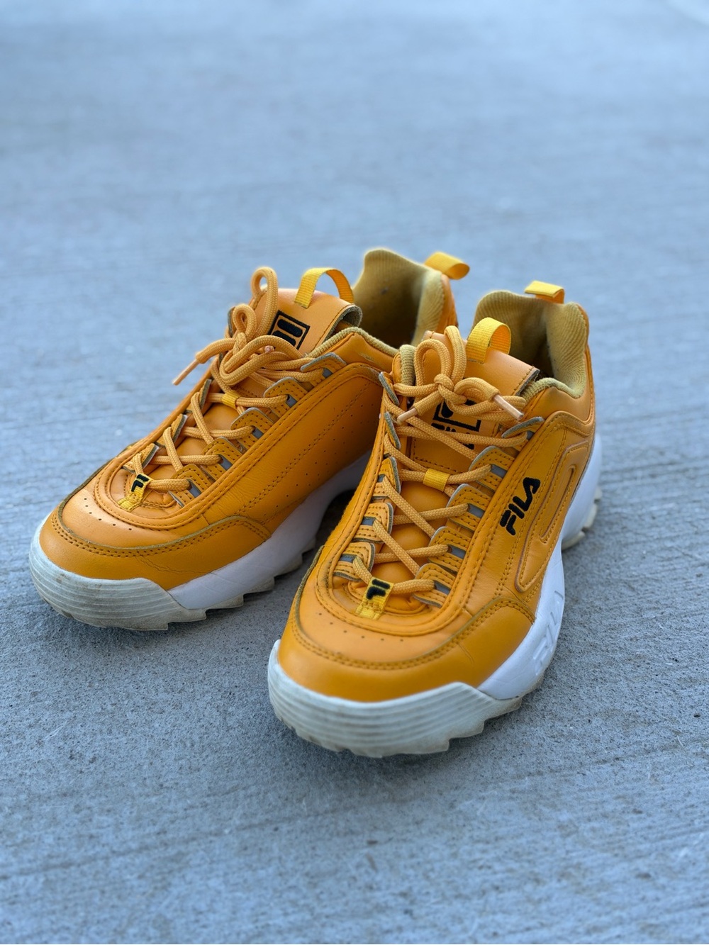 Fila Sneakers in Mustard Yellow
